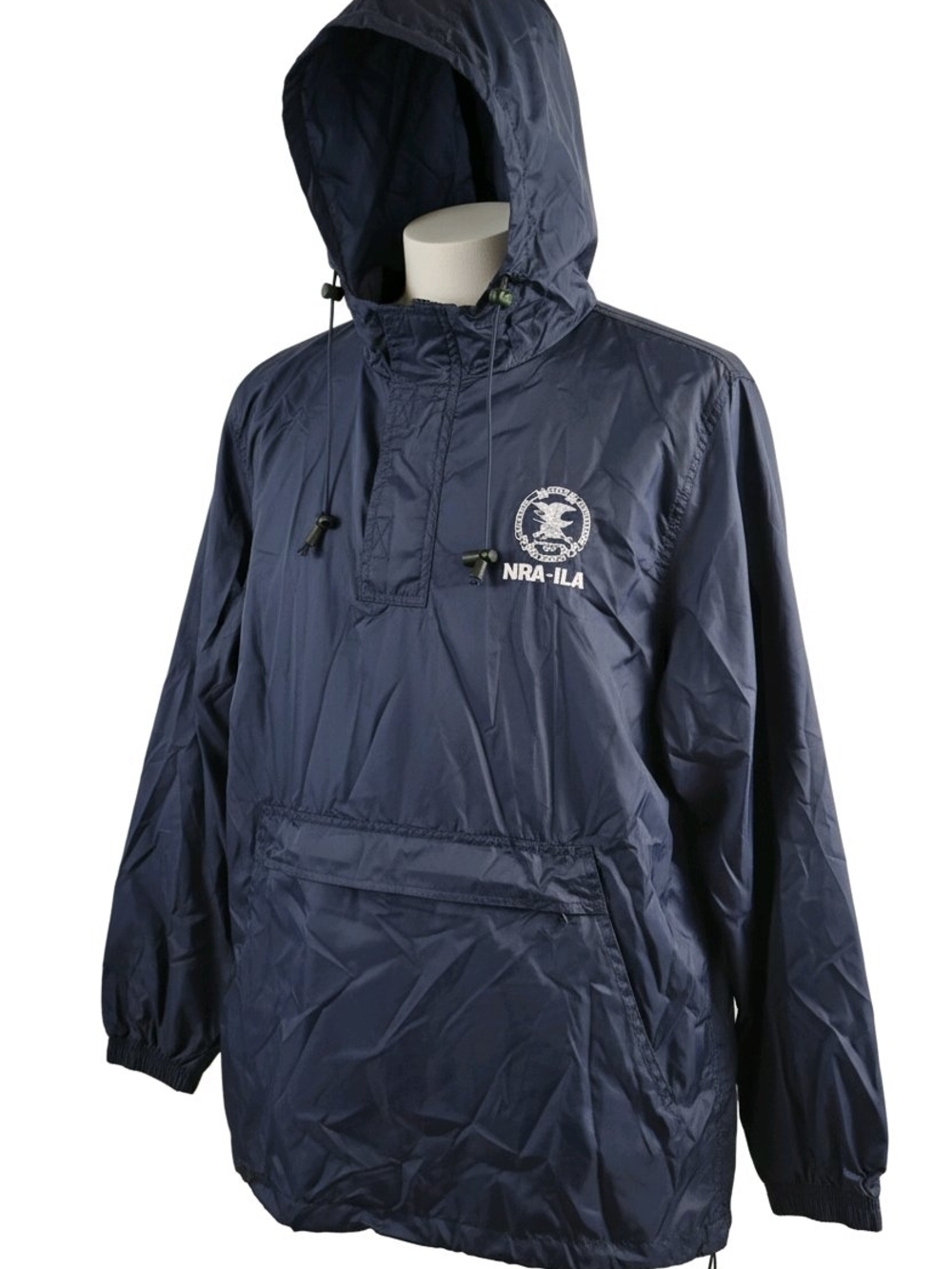 Men's XL NRA-ILA Navy Blue Windbreaker Jacket - Excellent Condition
